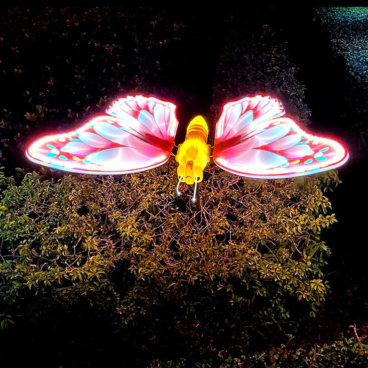 Modern Art Deco Waterproof ABS Animated Butterfly LED Outdoor Landscape Light For Garden
