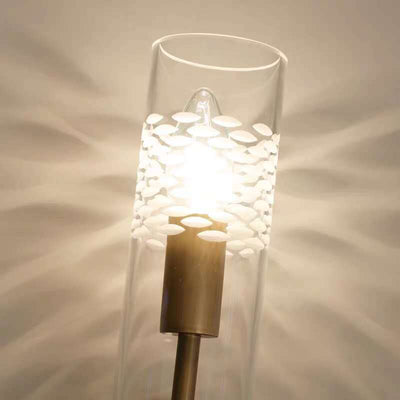 Modern Luxury Brass Glass Cylindrical Candelabra 1/2-Light Wall Sconce Lamp For Living Room