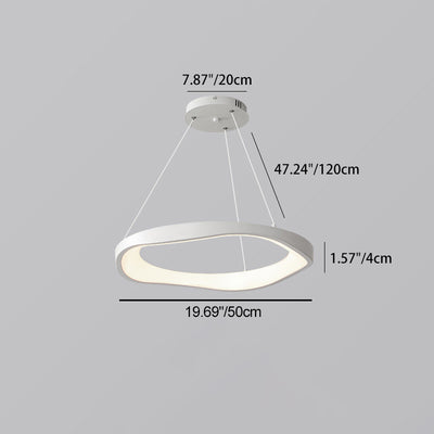 Modern Minimalist Iron & Acrylic Wave Round LED Chandelier for Bedroom & Living Room