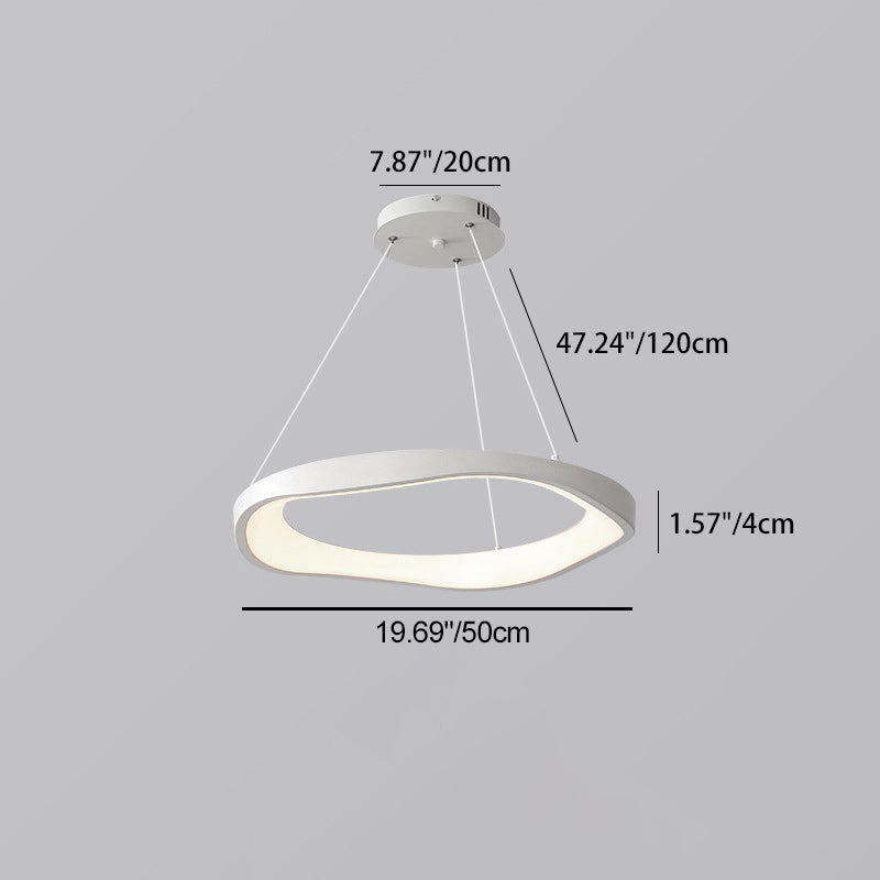 Modern Minimalist Iron & Acrylic Wave Round LED Chandelier for Bedroom & Living Room