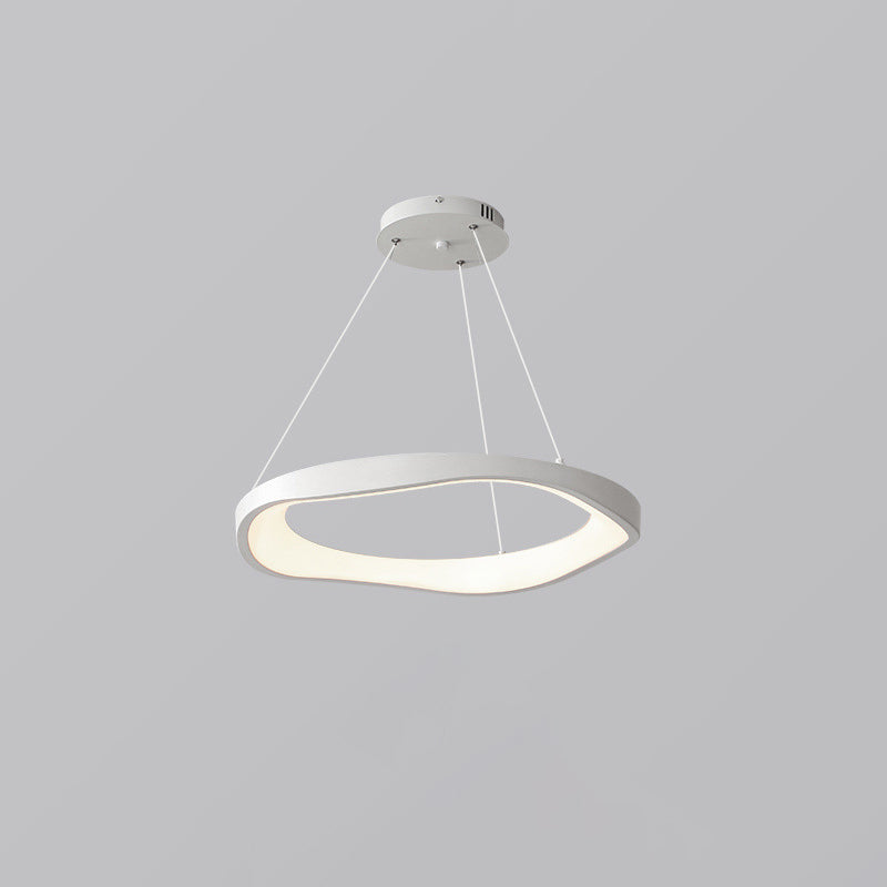 Modern Minimalist Iron & Acrylic Wave Round LED Chandelier for Bedroom & Living Room