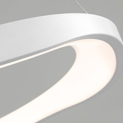 Modern Minimalist Iron & Acrylic Wave Round LED Chandelier for Bedroom & Living Room