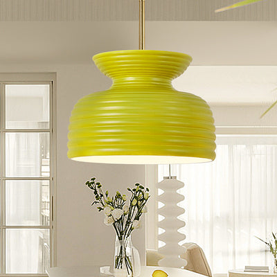 Traditional French Iron & Resin Round 1-Light Pendant Light For Dining Room