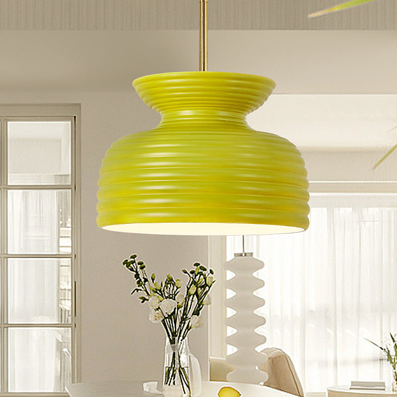 Traditional French Iron & Resin Round 1-Light Pendant Light For Dining Room