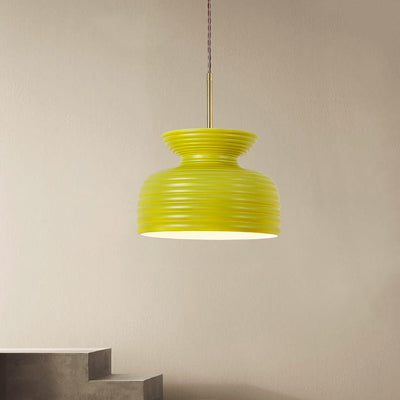 Traditional French Iron & Resin Round 1-Light Pendant Light For Dining Room