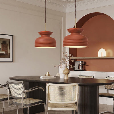 Traditional French Iron & Resin Round 1-Light Pendant Light For Dining Room