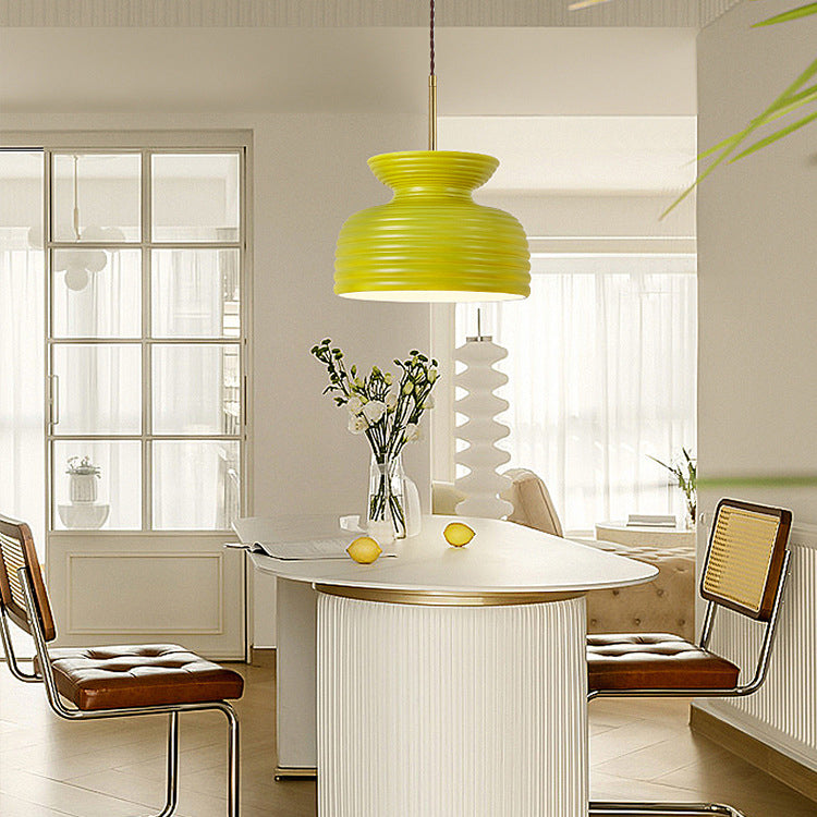 Traditional French Iron & Resin Round 1-Light Pendant Light For Dining Room