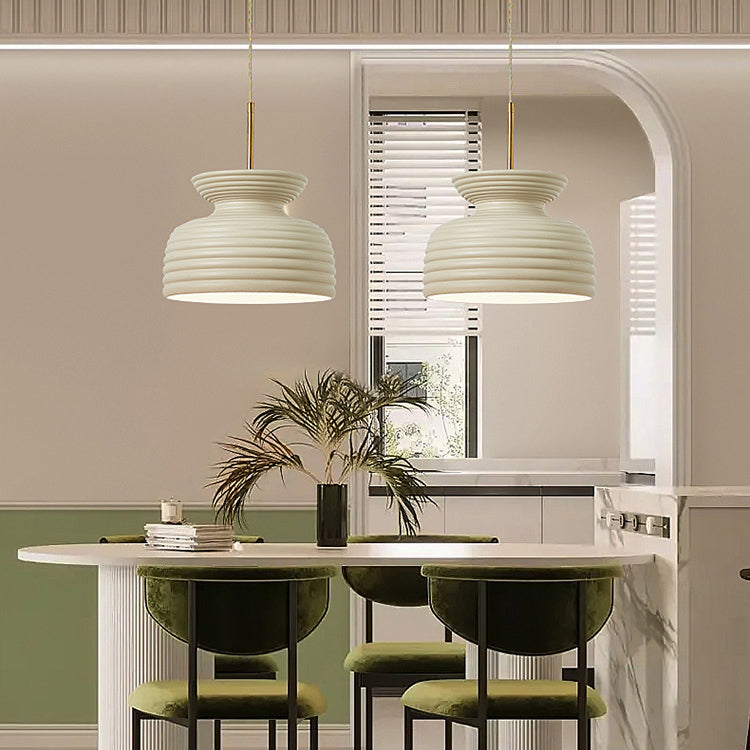 Traditional French Iron & Resin Round 1-Light Pendant Light For Dining Room
