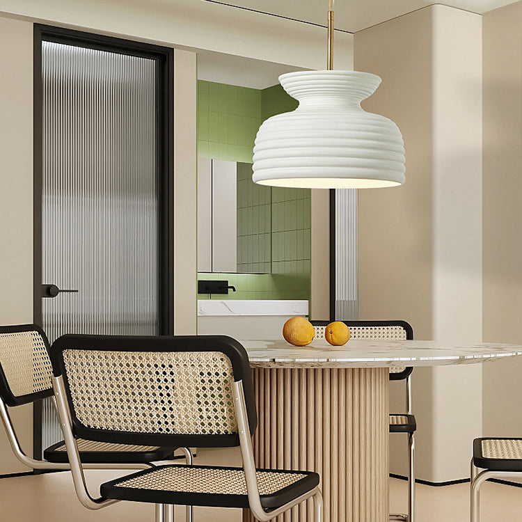 Traditional French Iron & Resin Round 1-Light Pendant Light For Dining Room
