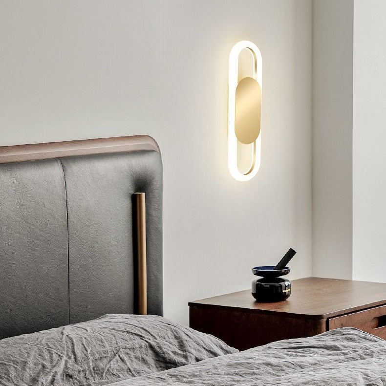 Contemporary Nordic Metal & Silicone Oval LED Wall Sconce Lamp For Bedroom And Living Room