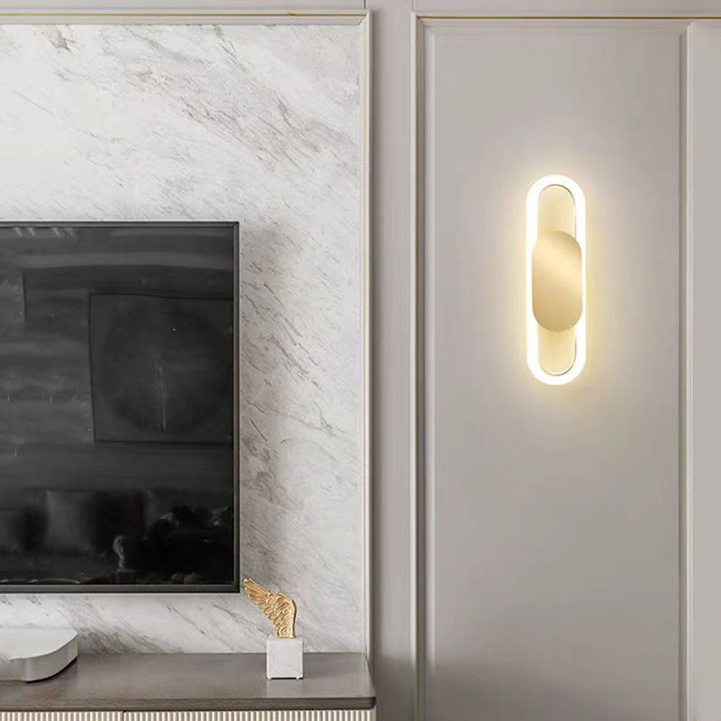 Contemporary Nordic Metal & Silicone Oval LED Wall Sconce Lamp For Bedroom And Living Room