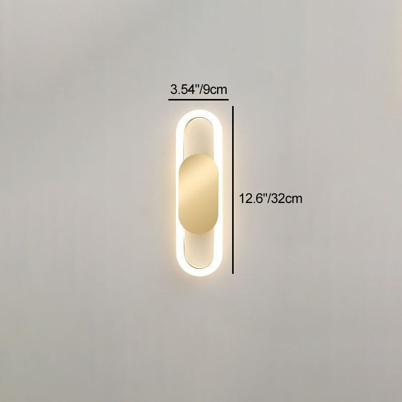 Contemporary Nordic Metal & Silicone Oval LED Wall Sconce Lamp For Bedroom And Living Room
