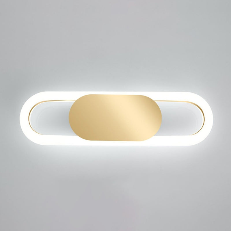 Contemporary Nordic Metal & Silicone Oval LED Wall Sconce Lamp For Bedroom And Living Room