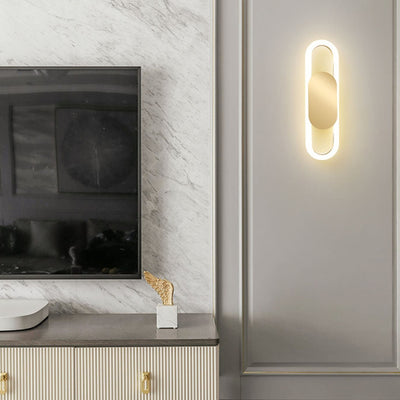Contemporary Nordic Metal & Silicone Oval LED Wall Sconce Lamp For Bedroom And Living Room