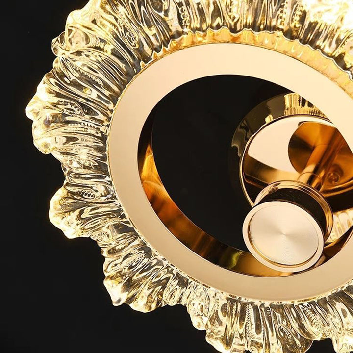 Contemporary Creative Metal &amp; Acrylic Sunflower Round LED Wall Sconce Lamp For Bedroom And Living Room