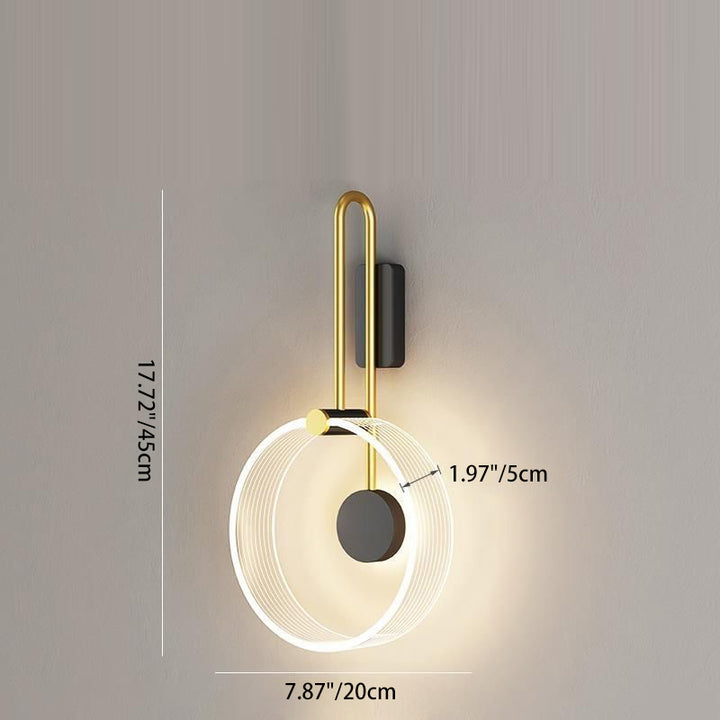 Applique murale LED ronde en métal et acrylique nordique contemporain pour chambre et salon 