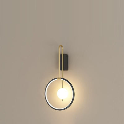 Contemporary Nordic Metal & Acrylic Round LED Wall Sconce Lamp For Bedroom And Living Room