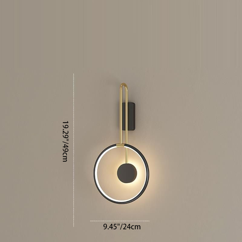 Applique murale LED ronde en métal et acrylique nordique contemporain pour chambre et salon 