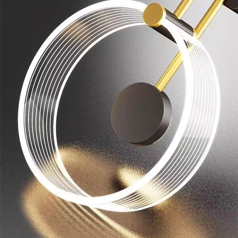 Contemporary Nordic Metal & Acrylic Round LED Wall Sconce Lamp For Bedroom And Living Room