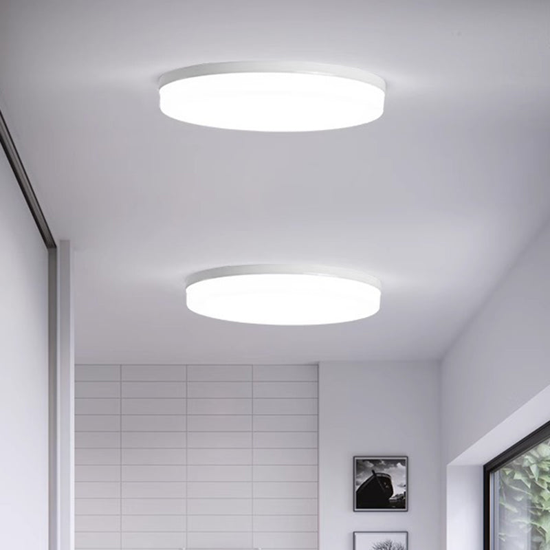 Modern Minimalist PP & PC Round LED Flush Mount Ceiling Light For Bedroom, Living Room, Hallway