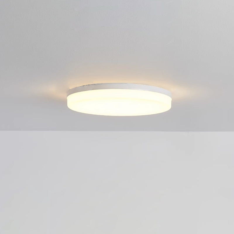 Modern Minimalist PP & PC Round LED Flush Mount Ceiling Light For Bedroom, Living Room, Hallway