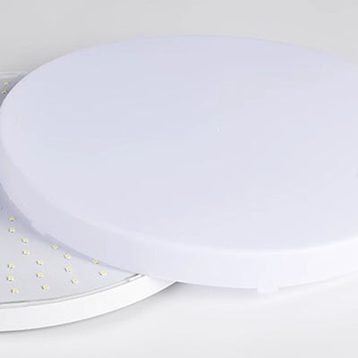 Modern Minimalist PP & PC Round LED Flush Mount Ceiling Light For Bedroom, Living Room, Hallway