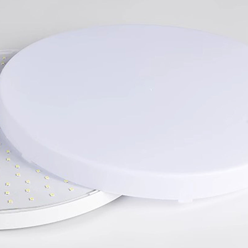 Modern Minimalist PP & PC Round LED Flush Mount Ceiling Light For Bedroom, Living Room, Hallway