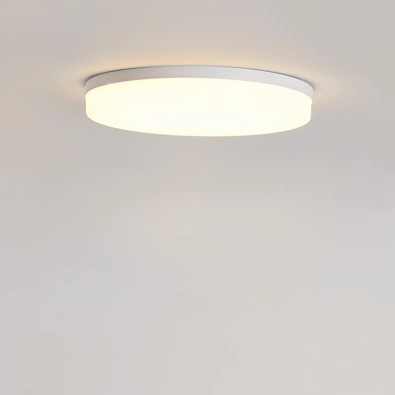 Modern Minimalist PP & PC Round LED Flush Mount Ceiling Light For Bedroom, Living Room, Hallway