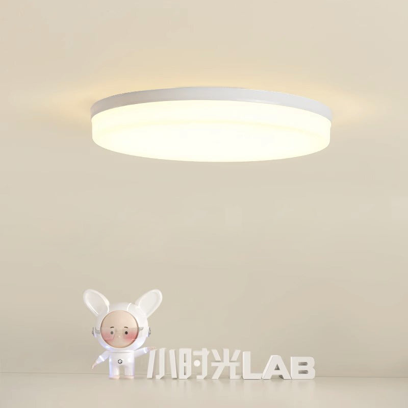 Modern Minimalist PP & PC Round LED Flush Mount Ceiling Light For Bedroom, Living Room, Hallway