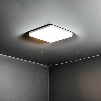 Modern Minimalist PP & PC Round LED Flush Mount Ceiling Light For Bedroom, Living Room, Hallway