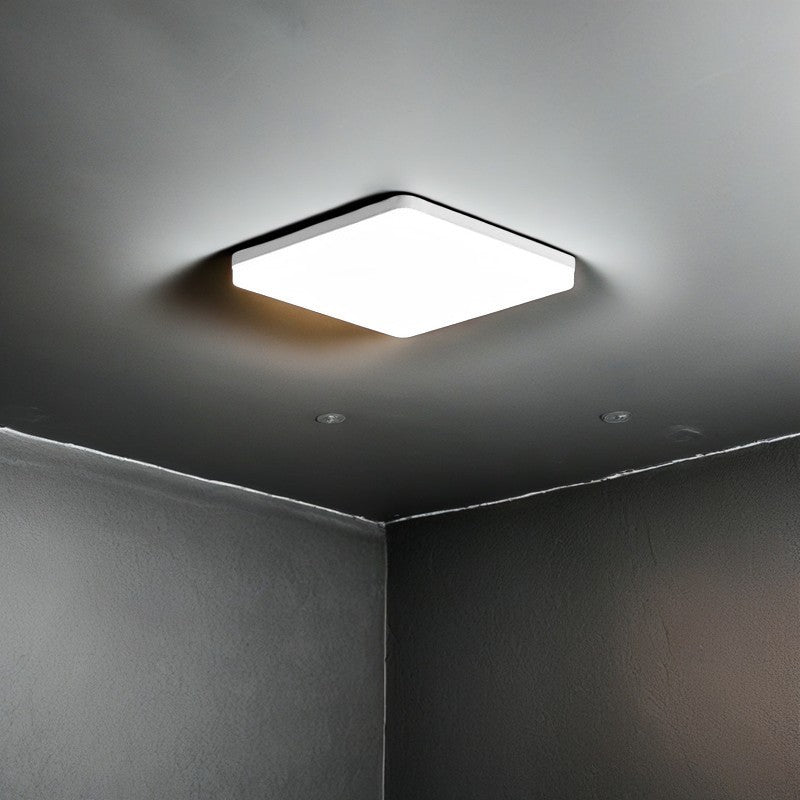 Modern Minimalist PP & PC Round LED Flush Mount Ceiling Light For Bedroom, Living Room, Hallway