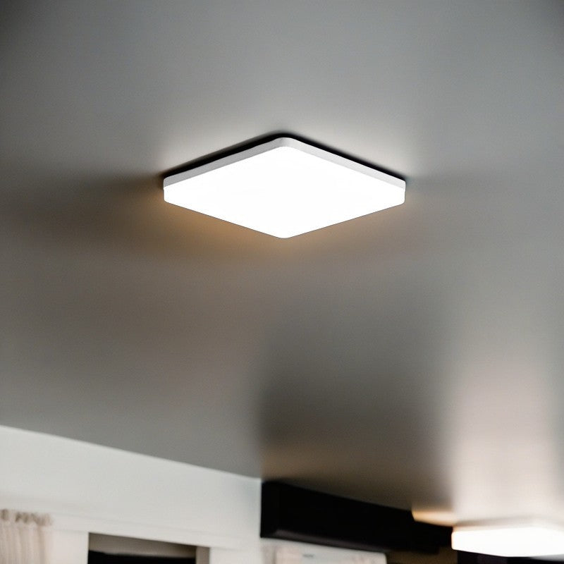 Modern Minimalist PP & PC Round LED Flush Mount Ceiling Light For Bedroom, Living Room, Hallway