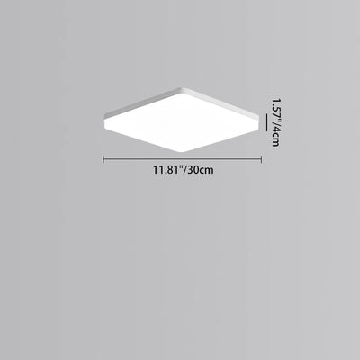 Modern Minimalist PP & PC Round LED Flush Mount Ceiling Light For Bedroom, Living Room, Hallway