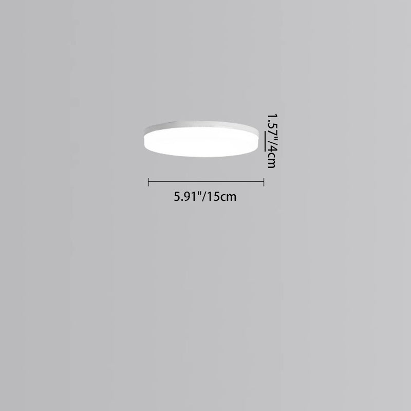 Modern Minimalist PP & PC Round LED Flush Mount Ceiling Light For Bedroom, Living Room, Hallway
