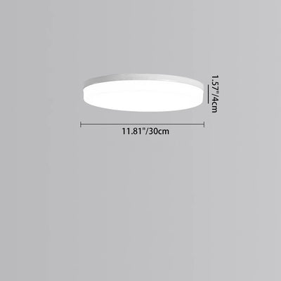 Modern Minimalist PP & PC Round LED Flush Mount Ceiling Light For Bedroom, Living Room, Hallway