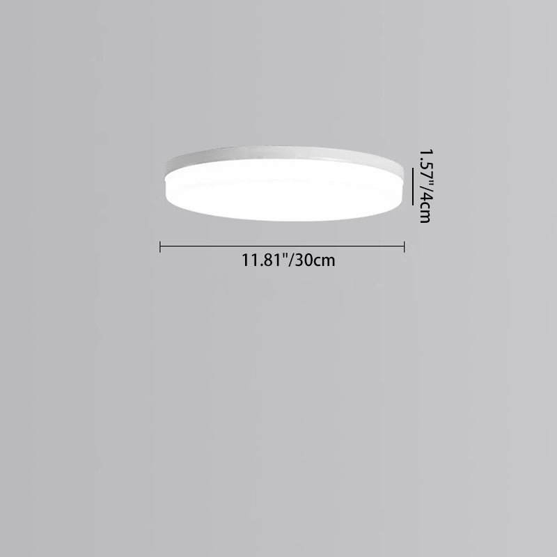 Modern Minimalist PP & PC Round LED Flush Mount Ceiling Light For Bedroom, Living Room, Hallway