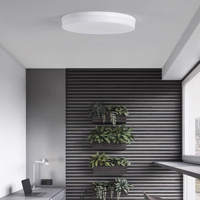 Modern Minimalist PP & PC Round LED Flush Mount Ceiling Light For Bedroom, Living Room, Hallway