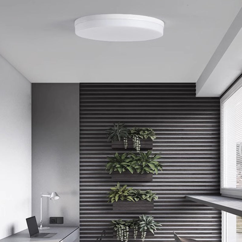 Modern Minimalist PP & PC Round LED Flush Mount Ceiling Light For Bedroom, Living Room, Hallway