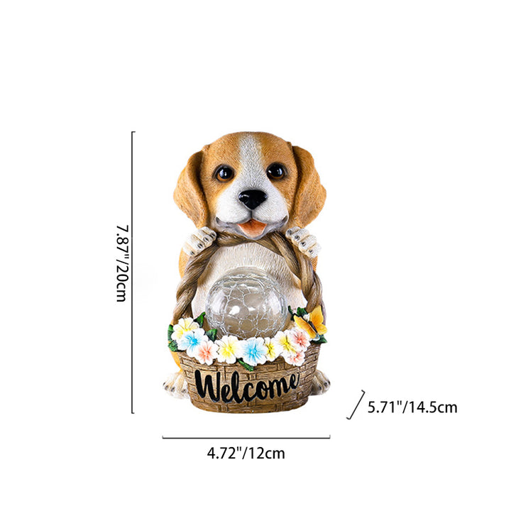 現代的なクリエイティブな樹脂製犬型LEDソーラー防水屋外ライト、庭・庭園・パティオ用 