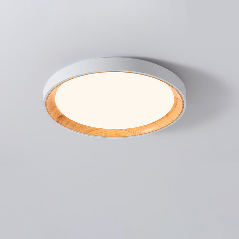 Modern Minimalist Iron & Acrylic Round LED Flush Mount Ceiling Light For Bedroom & Living Room
