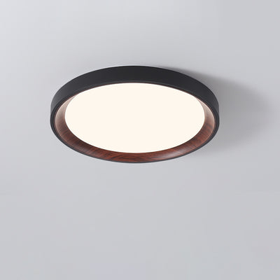 Modern Minimalist Iron & Acrylic Round LED Flush Mount Ceiling Light For Bedroom & Living Room