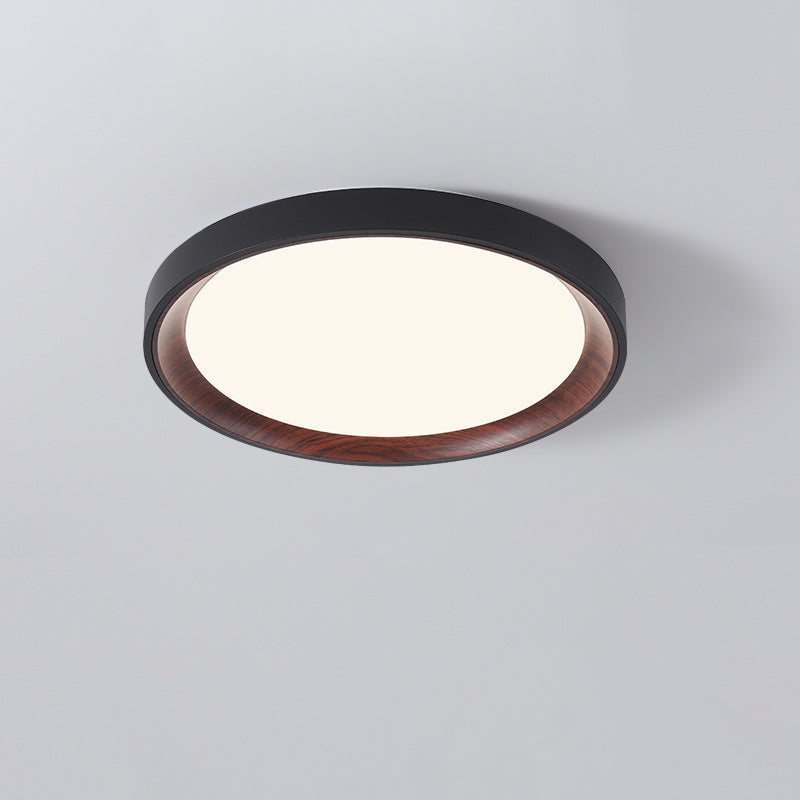 Modern Minimalist Iron & Acrylic Round LED Flush Mount Ceiling Light For Bedroom & Living Room