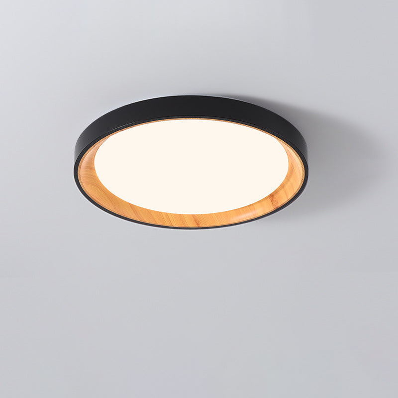Modern Minimalist Iron & Acrylic Round LED Flush Mount Ceiling Light For Bedroom & Living Room