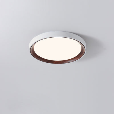 Modern Minimalist Iron & Acrylic Round LED Flush Mount Ceiling Light For Bedroom & Living Room