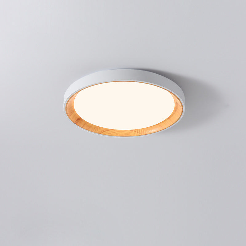 Modern Minimalist Iron & Acrylic Round LED Flush Mount Ceiling Light For Bedroom & Living Room