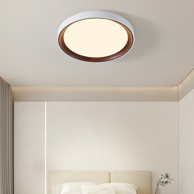 Modern Minimalist Iron & Acrylic Round LED Flush Mount Ceiling Light For Bedroom & Living Room
