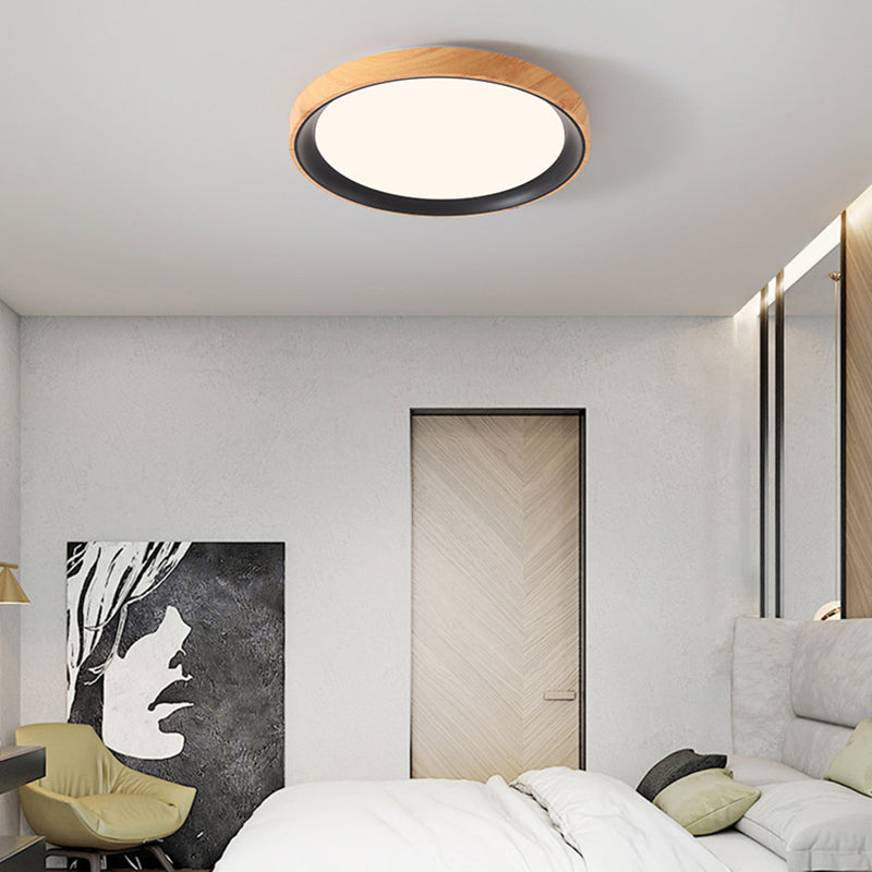 Modern Minimalist Iron & Acrylic Round LED Flush Mount Ceiling Light For Bedroom & Living Room