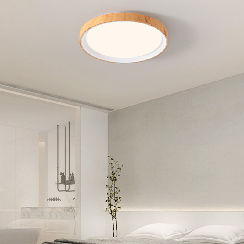 Modern Minimalist Iron & Acrylic Round LED Flush Mount Ceiling Light For Bedroom & Living Room