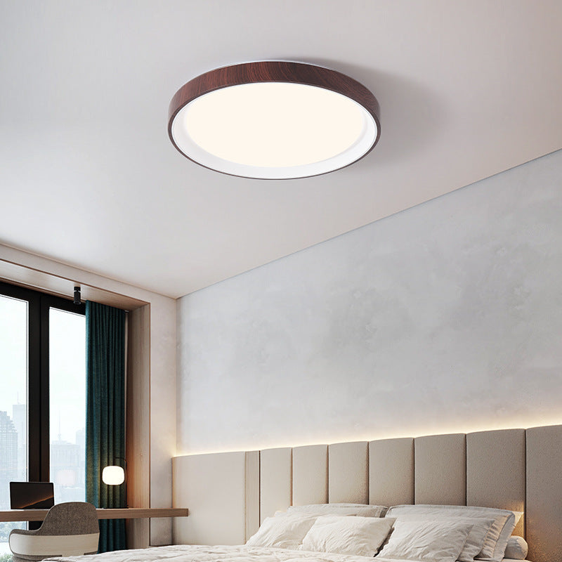 Modern Minimalist Iron & Acrylic Round LED Flush Mount Ceiling Light For Bedroom & Living Room