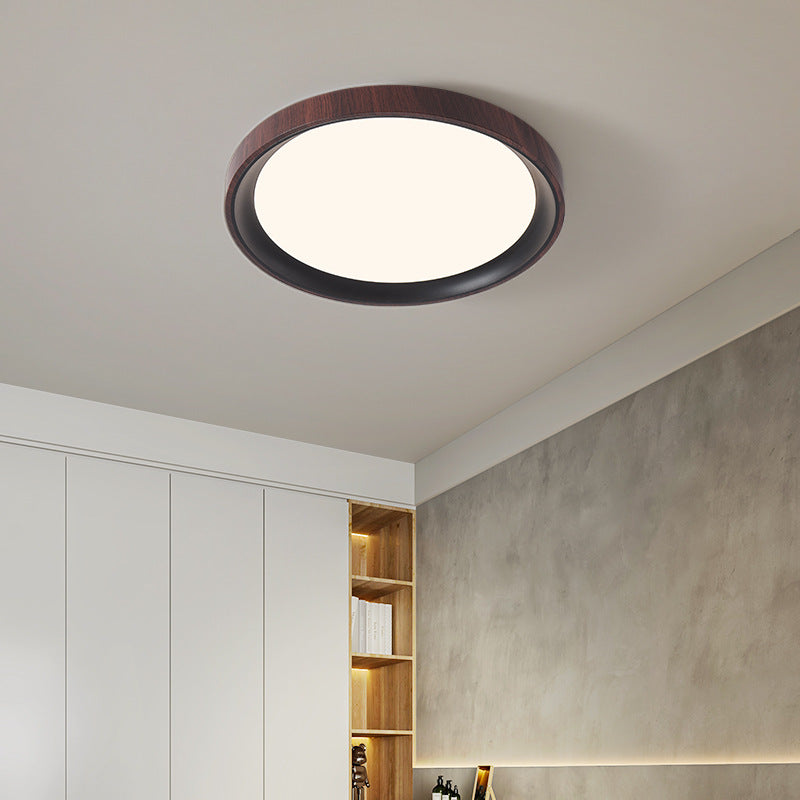 Modern Minimalist Iron & Acrylic Round LED Flush Mount Ceiling Light For Bedroom & Living Room